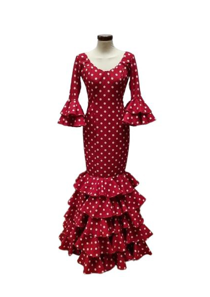 Vestido de Flamenca Mod. Carmela Talla 36 Rojo FlamencoExport